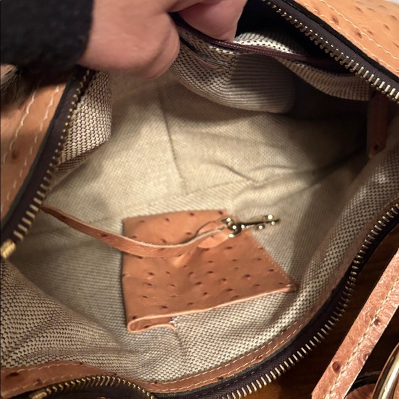 Dooney & Bourke Ostrich-Embossed Tan Shoulder Bag - Picture 8 of 8
